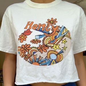 Printed cropped tee